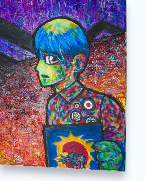 [A Spiderweb Boy Holds the Sun]